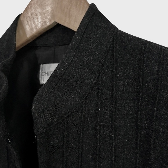 Chicos Womens Wool Blend Jacket Size 2 (M) Embroidered Autumn Office Corporate - Picture 4 of 10